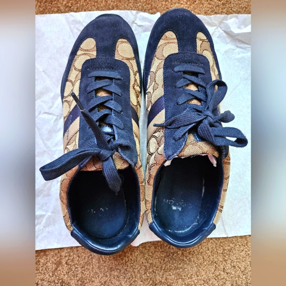 Coach Kelson Outline Sig/Suede Khaki/Chesnut/Navy Size 9M